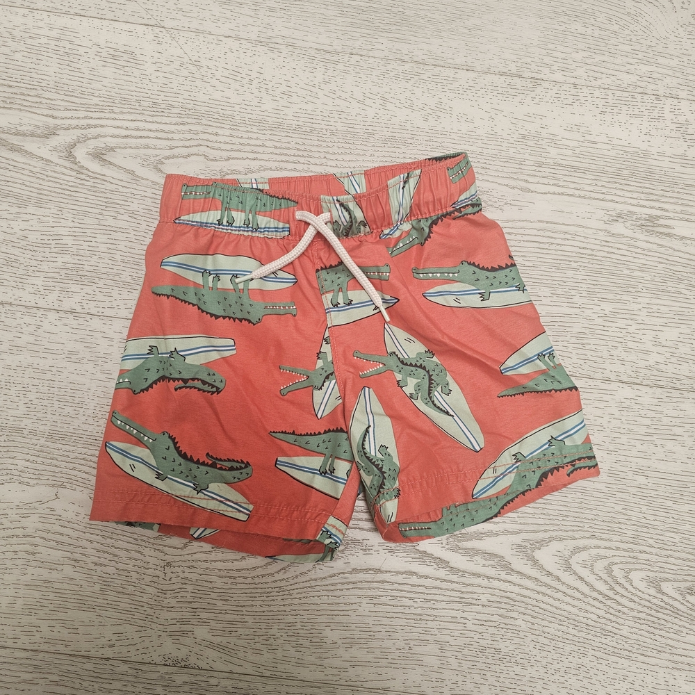 Old Navy Kids' Coral Swim Shorts with Surfboard Print